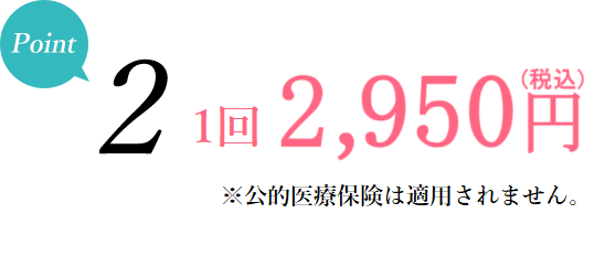 ポイント2 - 1回2,500円(税別)。追加料金一切なし・コース設定なし